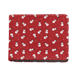 Red Snowman Pattern Print Bifold Wallet