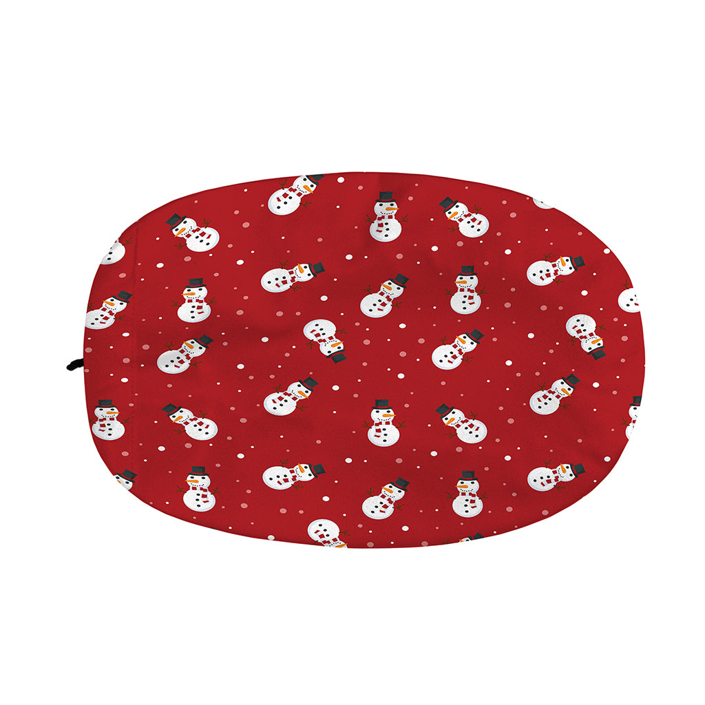 Red Snowman Pattern Print Car Side Mirror Covers