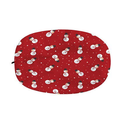 Red Snowman Pattern Print Car Side Mirror Covers