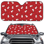 Red Snowman Pattern Print Car Windshield Sun Shade