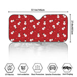 Red Snowman Pattern Print Car Windshield Sun Shade
