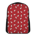 Red Snowman Pattern Print Casual Backpack