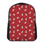 Red Snowman Pattern Print Casual Backpack