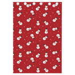 Red Snowman Pattern Print Curtain