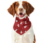 Red Snowman Pattern Print Dog Bandana