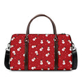 Red Snowman Pattern Print Duffel Bag
