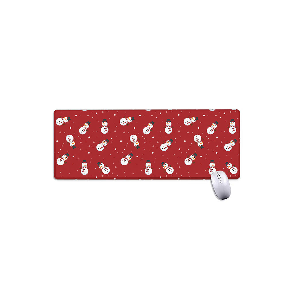 Red Snowman Pattern Print Extended Mouse Pad