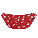 Red Snowman Pattern Print Fanny Pack