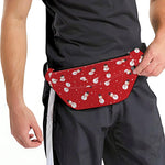 Red Snowman Pattern Print Fanny Pack
