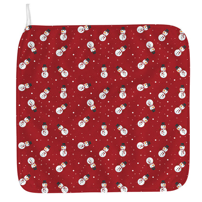 Red Snowman Pattern Print Hand Towel