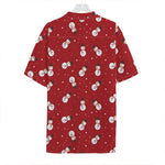 Red Snowman Pattern Print Hawaiian Shirt