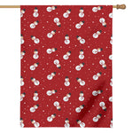 Red Snowman Pattern Print House Flag