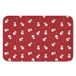 Red Snowman Pattern Print Indoor Door Mat