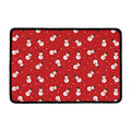 Red Snowman Pattern Print Kitchen Mat