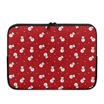 Red Snowman Pattern Print Laptop Sleeve