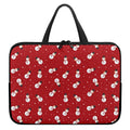 Red Snowman Pattern Print Laptop Sleeve With Handle