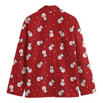 Red Snowman Pattern Print Men's Blazer