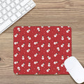 Red Snowman Pattern Print Mouse Pad