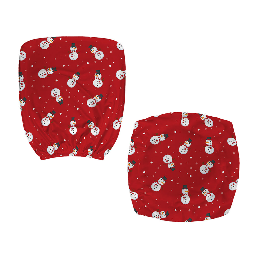 Red Snowman Pattern Print Office Chair Cover