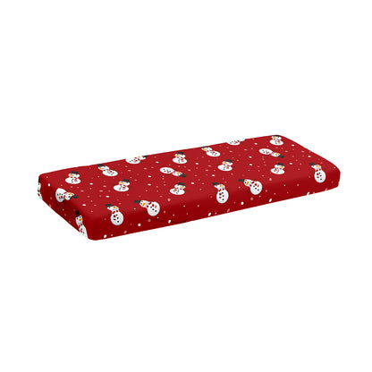 Red Snowman Pattern Print Piano Keyboard Cover