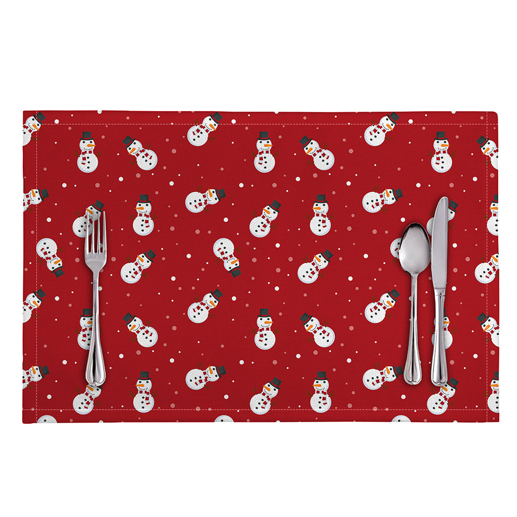 Red Snowman Pattern Print Placemat