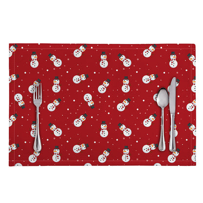 Red Snowman Pattern Print Placemat