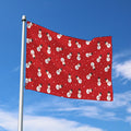 Red Snowman Pattern Print Polyester Flag