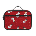 Red Snowman Pattern Print Portable Lunch Bag