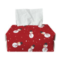Red Snowman Pattern Print Rectangle Tissue Box Cover