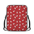 Red Snowman Pattern Print Rectangular Crossbody Bag