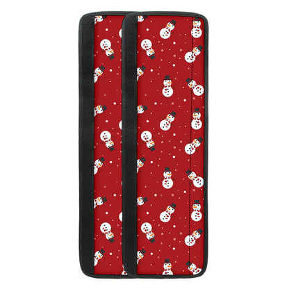Red Snowman Pattern Print Refrigerator Handle Covers