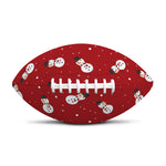 Red Snowman Pattern Print Rugby Ball