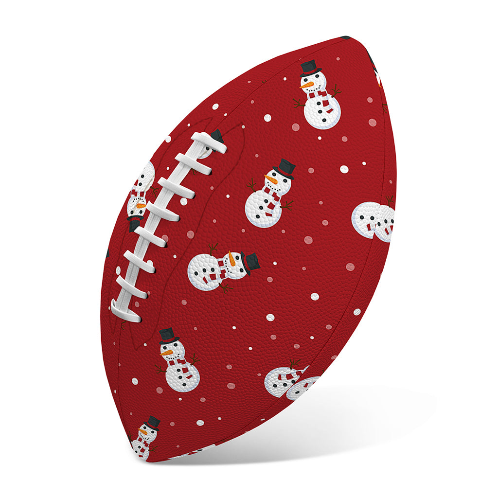 Red Snowman Pattern Print Rugby Ball