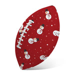 Red Snowman Pattern Print Rugby Ball