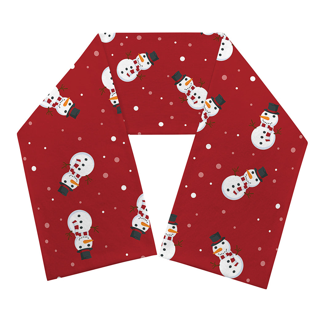 Red Snowman Pattern Print Scarf