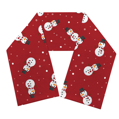 Red Snowman Pattern Print Scarf