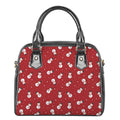 Red Snowman Pattern Print Shoulder Handbag