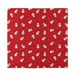 Red Snowman Pattern Print Silk Bandana