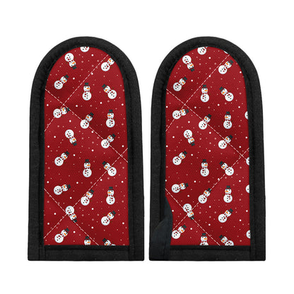 Red Snowman Pattern Print Skillet Handle Cover