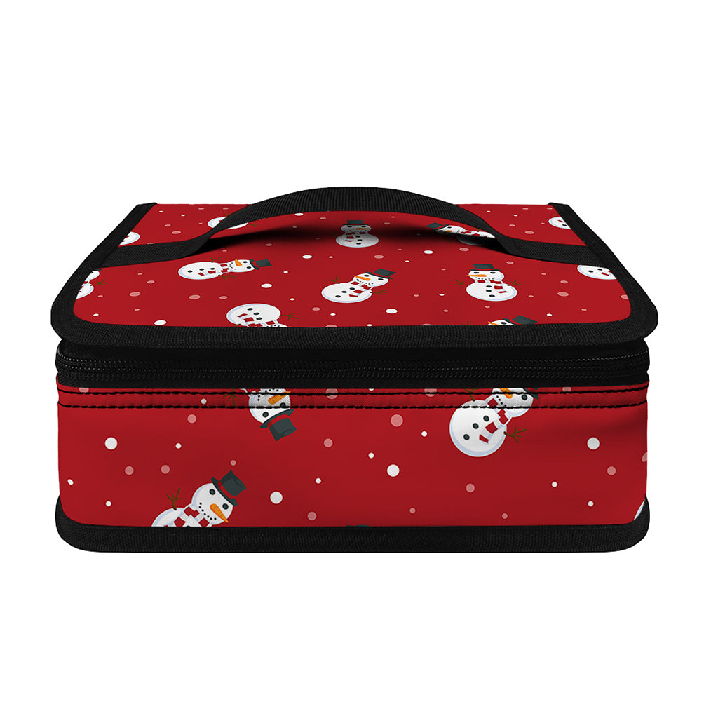 Red Snowman Pattern Print Small Lunch Bag