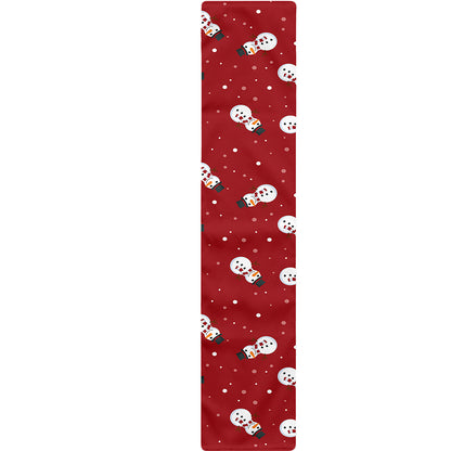 Red Snowman Pattern Print Table Runner