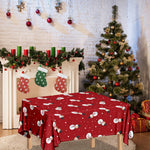 Red Snowman Pattern Print Tablecloth