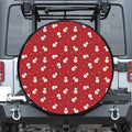 Red Snowman Pattern Print Tire Cover