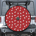 Red Snowman Pattern Print Tire Cover With Camera Hole