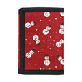 Red Snowman Pattern Print Trifold Wallet