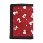 Red Snowman Pattern Print Trifold Wallet
