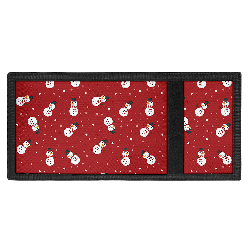 Red Snowman Pattern Print Trifold Wallet