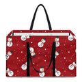 Red Snowman Pattern Print Utility Tote Bag