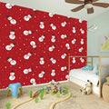 Red Snowman Pattern Print Wall Sticker