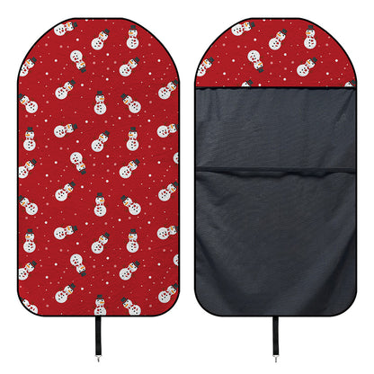 Red Snowman Pattern Print Waterproof Car Seat Cover